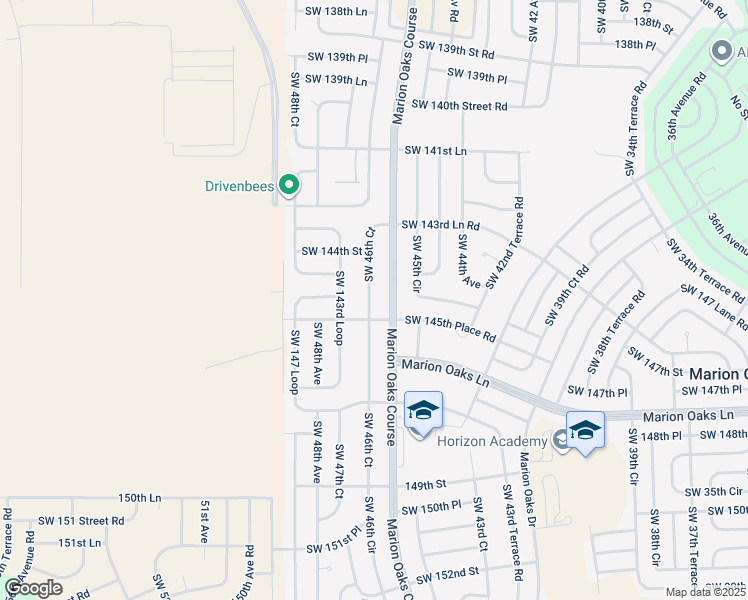 map of restaurants, bars, coffee shops, grocery stores, and more near 14485 Southwest 46th Court in Ocala