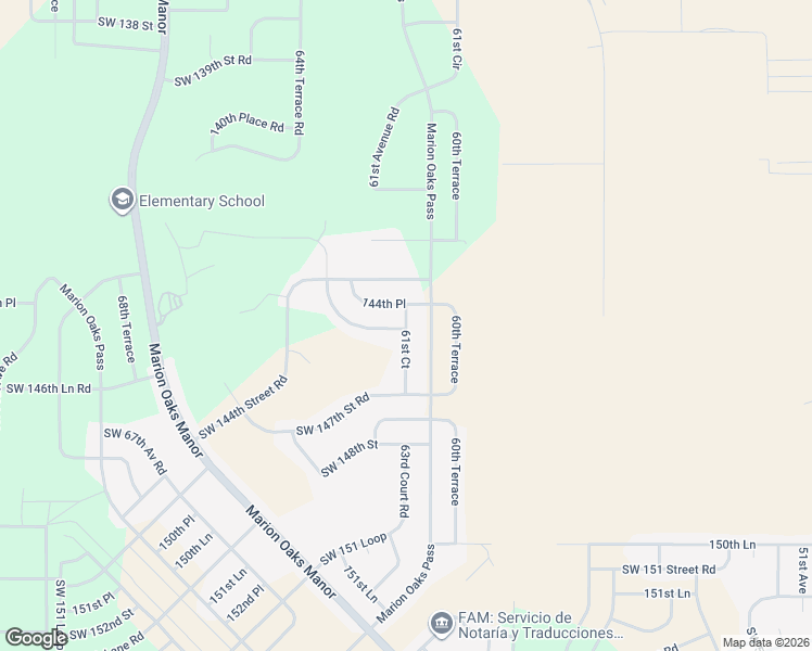 map of restaurants, bars, coffee shops, grocery stores, and more near 14575 61st Court in Ocala