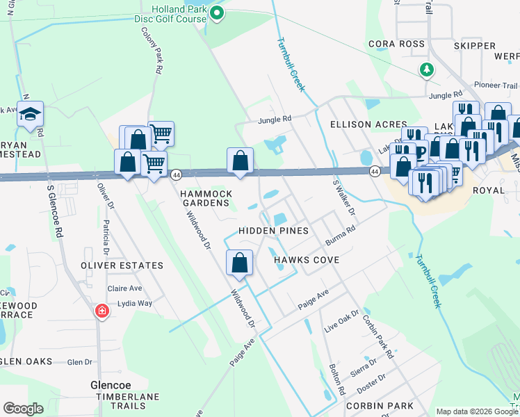 map of restaurants, bars, coffee shops, grocery stores, and more near 2262 Candlewood Lane East in New Smyrna Beach
