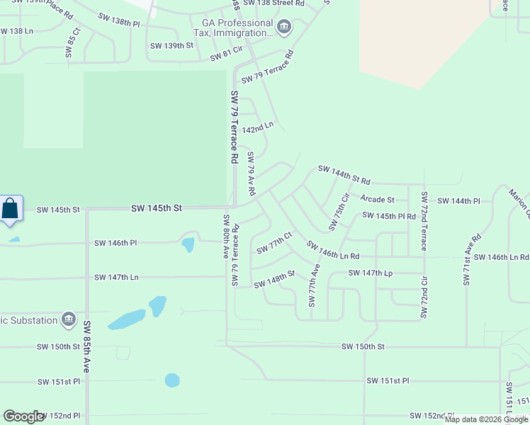 map of restaurants, bars, coffee shops, grocery stores, and more near Southwest 79 Avenue Road in Ocala