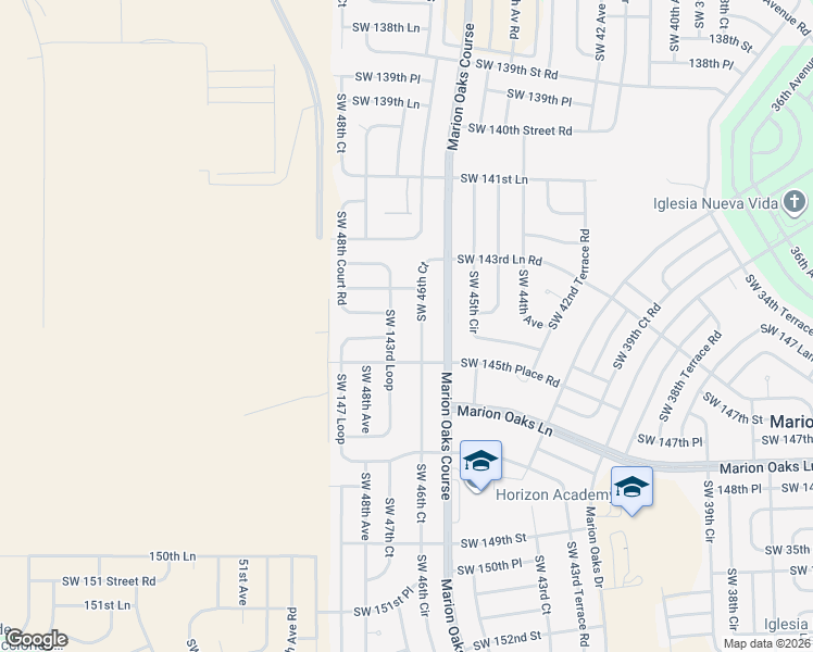 map of restaurants, bars, coffee shops, grocery stores, and more near 4778 Southwest 143rd Loop in Ocala