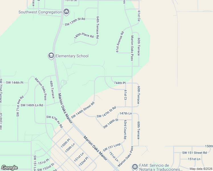map of restaurants, bars, coffee shops, grocery stores, and more near 6295 Southwest 144th Lane Road in Ocala