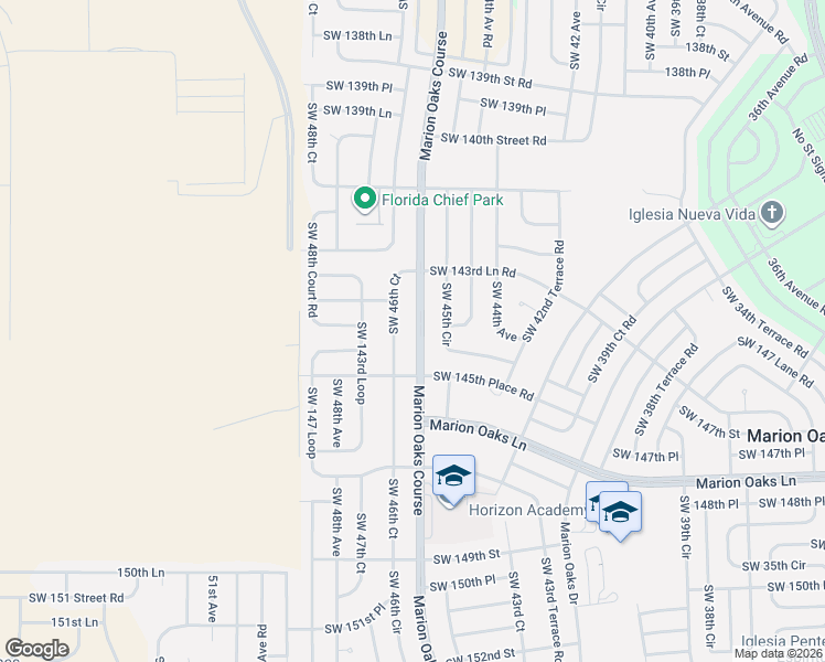 map of restaurants, bars, coffee shops, grocery stores, and more near 14485 Southwest 46th Court in Ocala