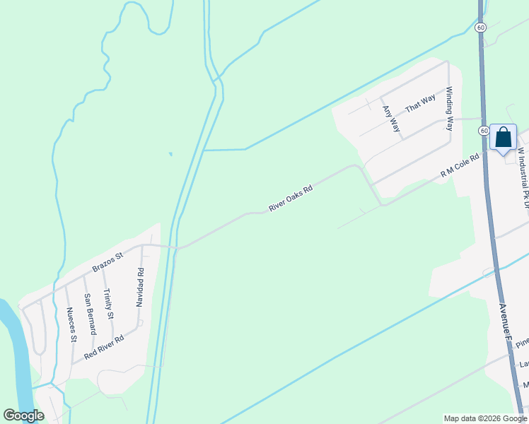 map of restaurants, bars, coffee shops, grocery stores, and more near River Oaks Road in Bay City