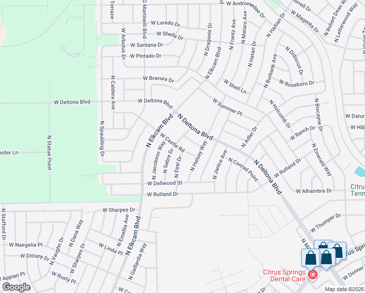 map of restaurants, bars, coffee shops, grocery stores, and more near 10290 North Harbor Way in Citrus Springs