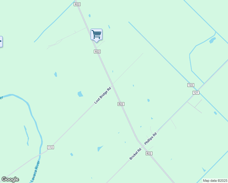 map of restaurants, bars, coffee shops, grocery stores, and more near 2602 FM 1822 in Edna