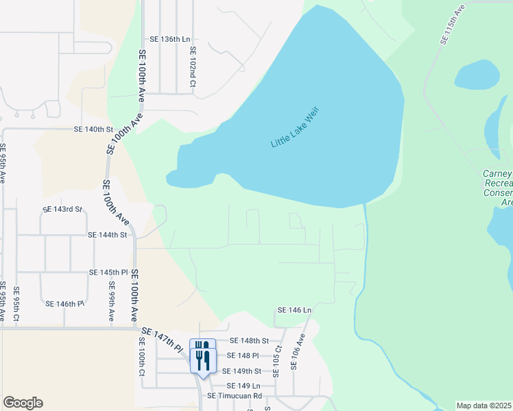 map of restaurants, bars, coffee shops, grocery stores, and more near 10461 Southeast 143th Street in Summerfield