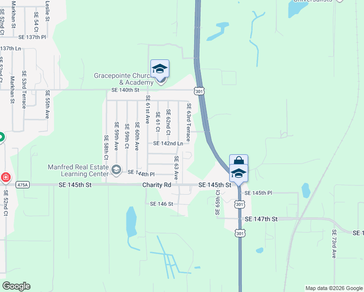 map of restaurants, bars, coffee shops, grocery stores, and more near 14268 Southeast 63rd Avenue in Summerfield