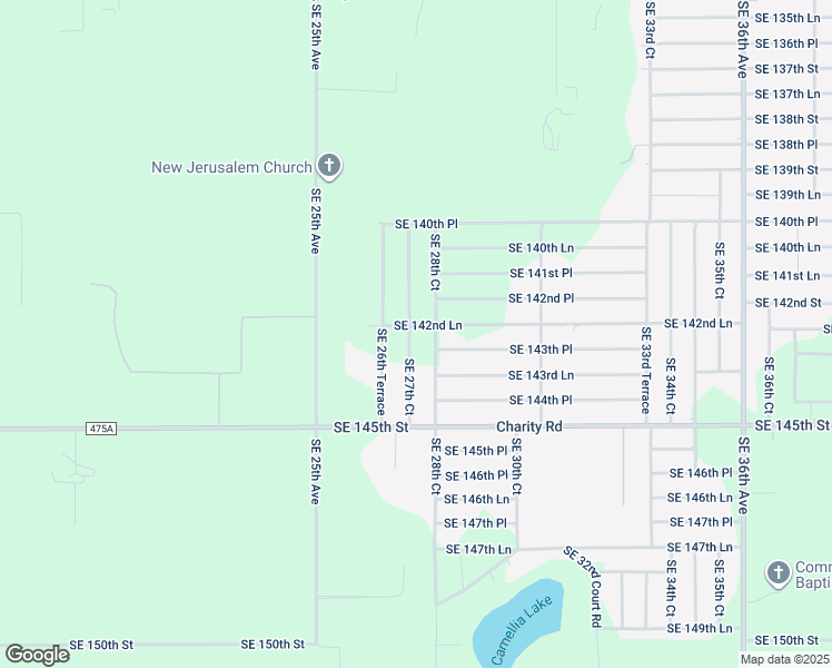 map of restaurants, bars, coffee shops, grocery stores, and more near 2762 Southeast 142nd Lane in Marion County