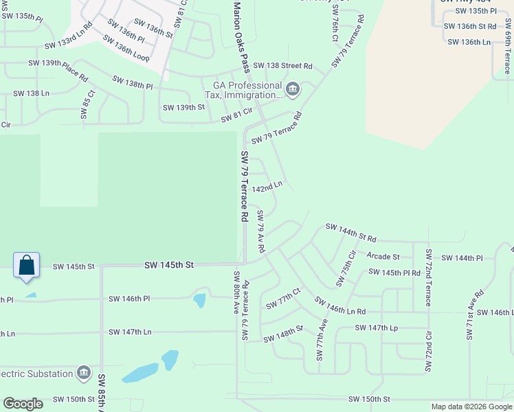 map of restaurants, bars, coffee shops, grocery stores, and more near Southwest 79 Avenue Road in Ocala