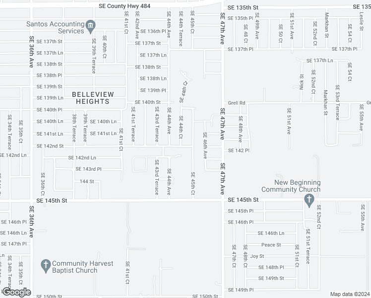 map of restaurants, bars, coffee shops, grocery stores, and more near 4482 Southeast 142nd Street in Summerfield