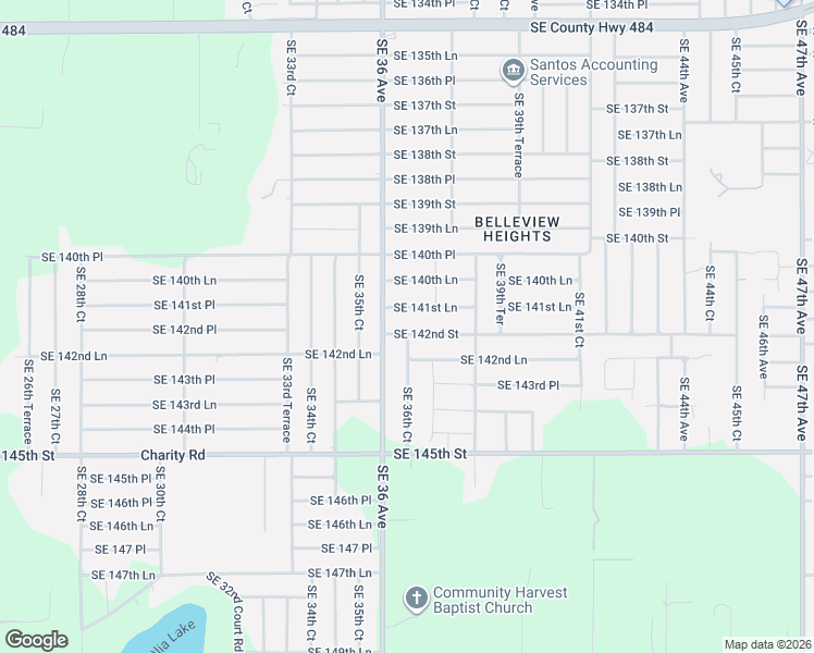map of restaurants, bars, coffee shops, grocery stores, and more near 3648 Southeast 141st Lane in Summerfield
