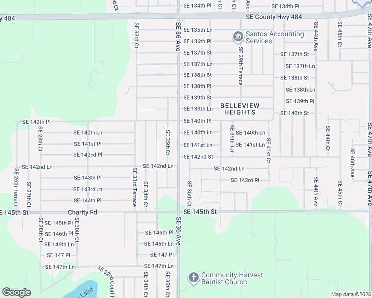 map of restaurants, bars, coffee shops, grocery stores, and more near 3648 Southeast 141st Lane in Summerfield