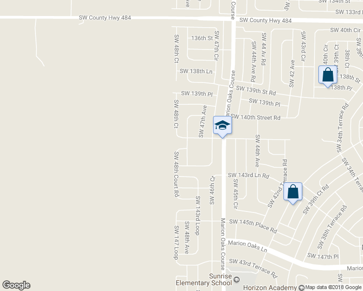 map of restaurants, bars, coffee shops, grocery stores, and more near 14200 48th Court Road in Ocala