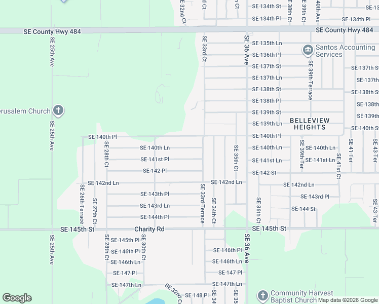 map of restaurants, bars, coffee shops, grocery stores, and more near 3257 Southeast 140th Lane in Summerfield