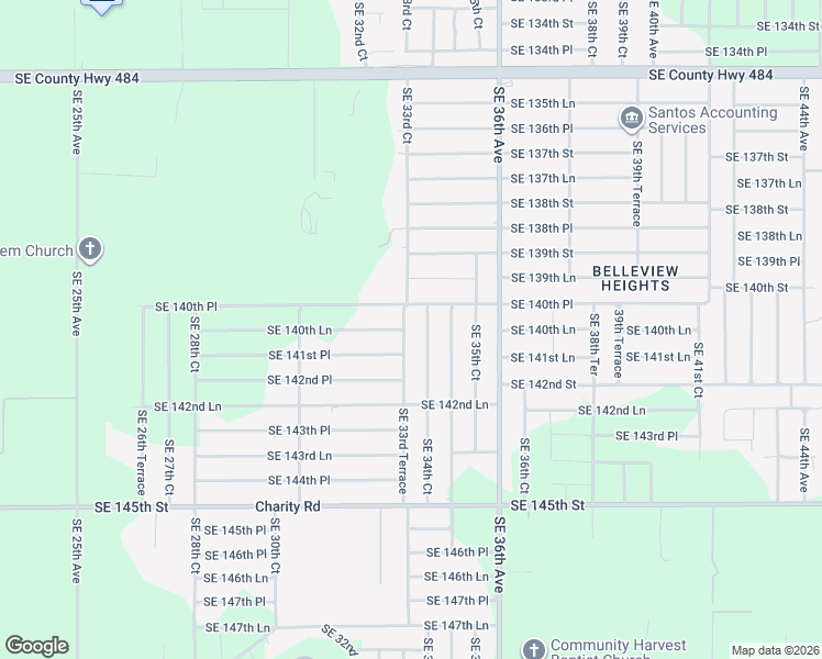 map of restaurants, bars, coffee shops, grocery stores, and more near 14063 Southeast 33rd Terrace in Summerfield