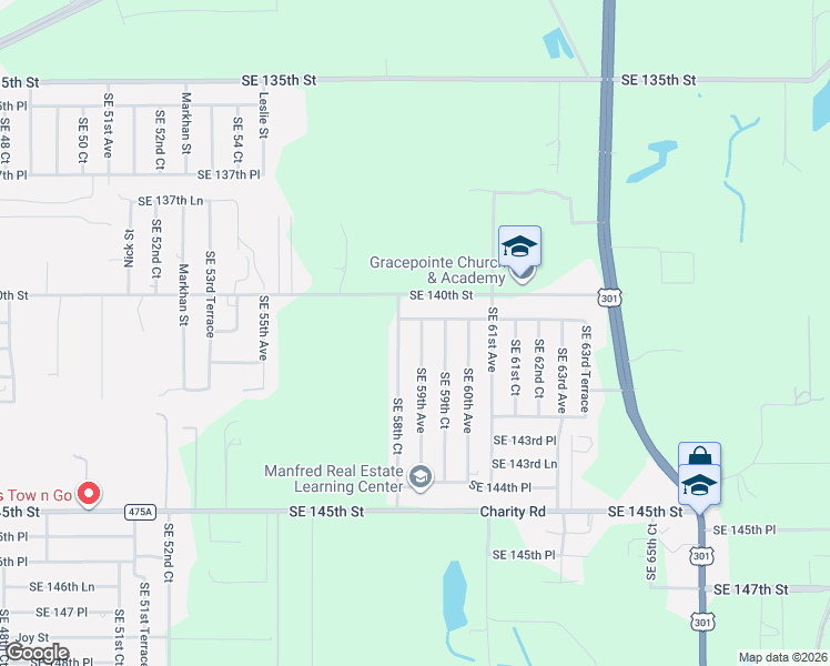 map of restaurants, bars, coffee shops, grocery stores, and more near 5854 Southeast 140th Place in Summerfield