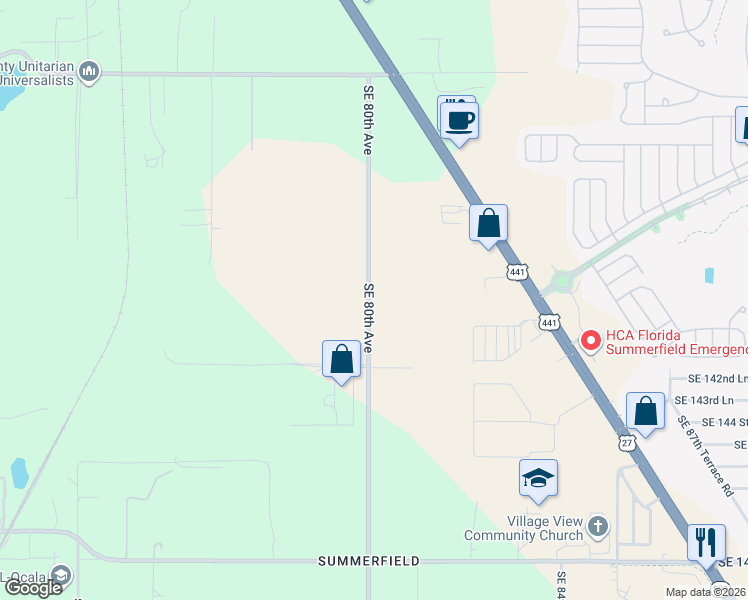 map of restaurants, bars, coffee shops, grocery stores, and more near 1 Est Petition 3234 0735 in Summerfield