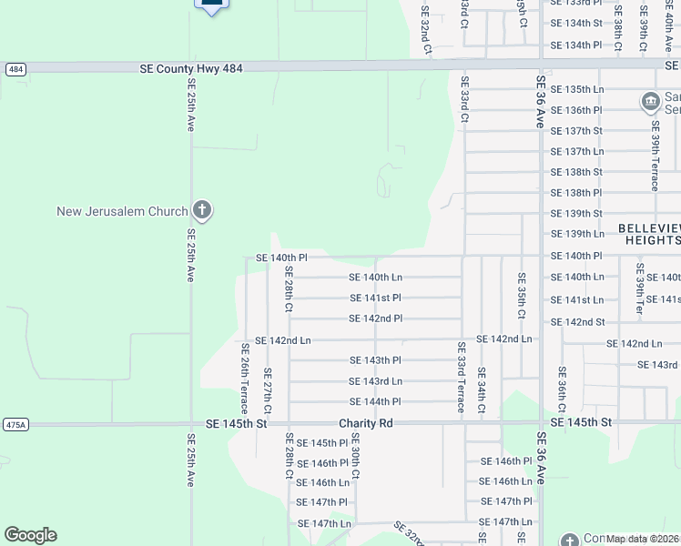 map of restaurants, bars, coffee shops, grocery stores, and more near 2981 Southeast 140th Lane in Summerfield