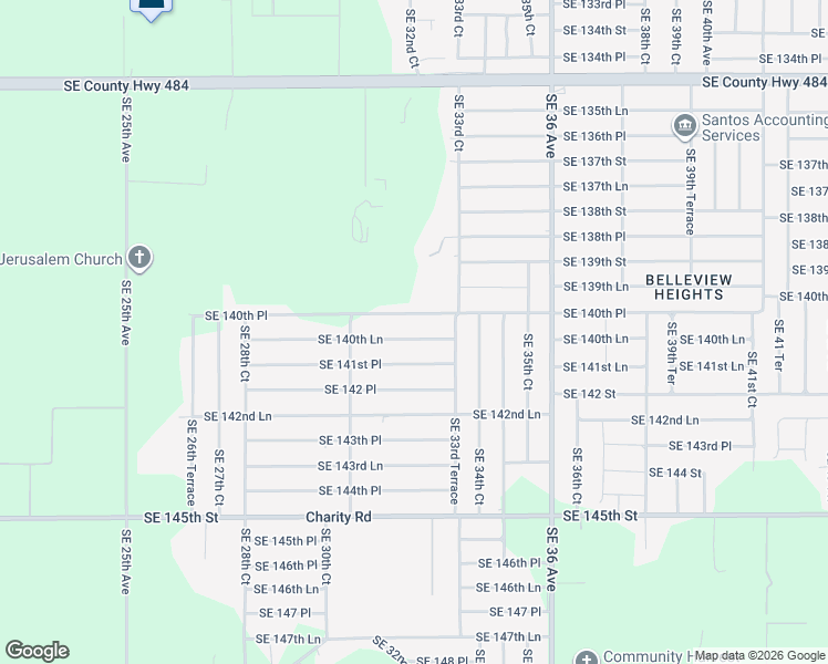 map of restaurants, bars, coffee shops, grocery stores, and more near 3257 Southeast 140th Lane in Summerfield