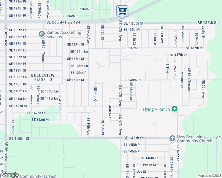 map of restaurants, bars, coffee shops, grocery stores, and more near 14055 Southeast 46th Court in Summerfield