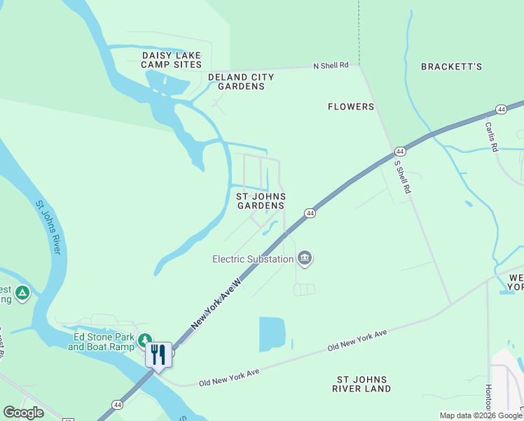 map of restaurants, bars, coffee shops, grocery stores, and more near 195 Belinda Drive in DeLand