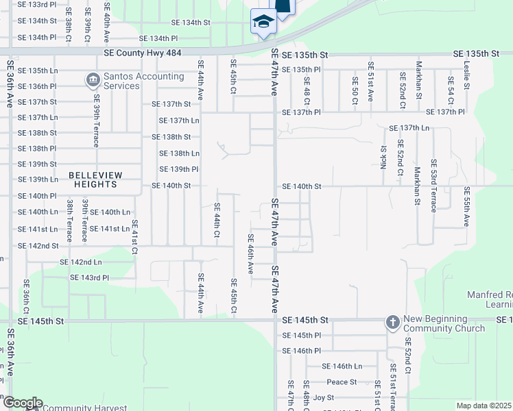map of restaurants, bars, coffee shops, grocery stores, and more near 14055 Southeast 46th Court in Summerfield