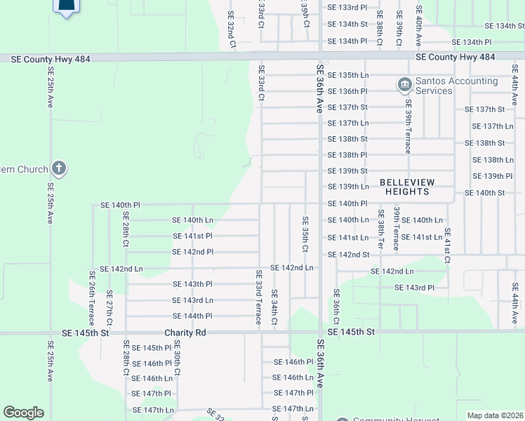 map of restaurants, bars, coffee shops, grocery stores, and more near 14063 Southeast 33rd Terrace in Summerfield