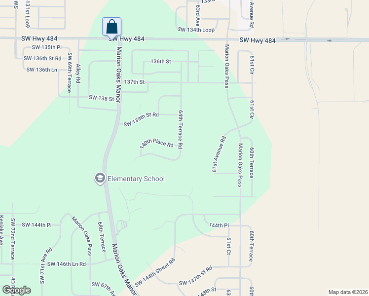 map of restaurants, bars, coffee shops, grocery stores, and more near 64th Terrace Road in Ocala