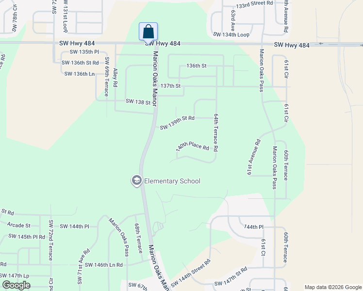 map of restaurants, bars, coffee shops, grocery stores, and more near 140th Place Road in Ocala