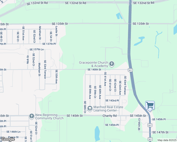 map of restaurants, bars, coffee shops, grocery stores, and more near 5833 Southeast 140th Street in Summerfield