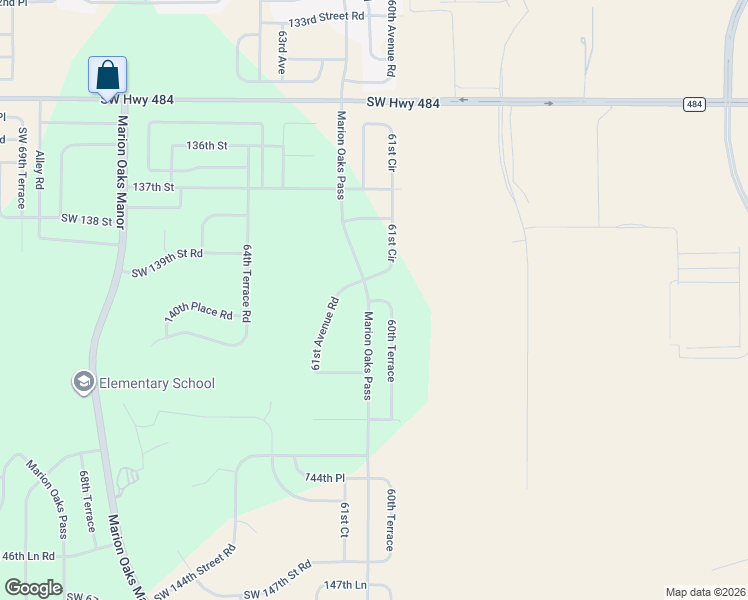 map of restaurants, bars, coffee shops, grocery stores, and more near 13912 61st Circle in Ocala