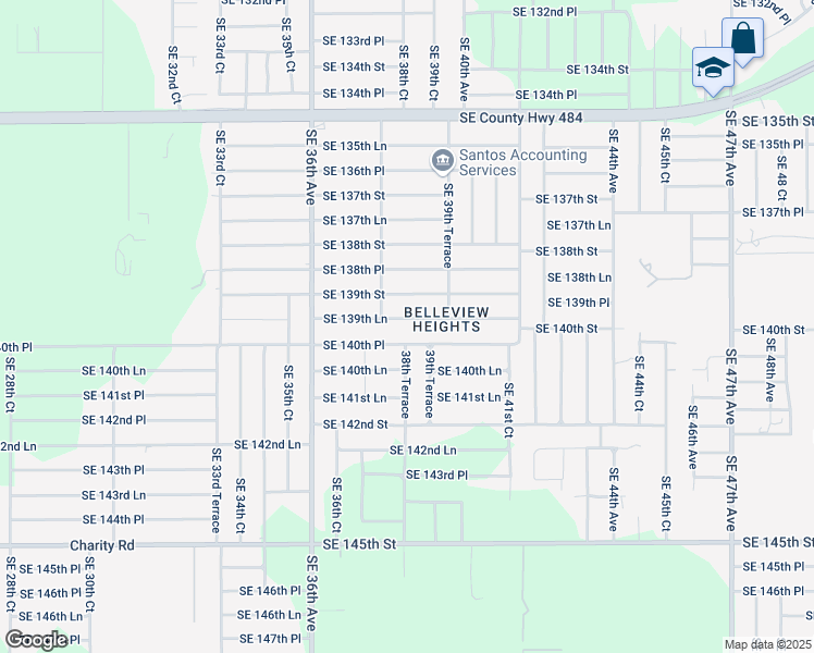 map of restaurants, bars, coffee shops, grocery stores, and more near 3830 Southeast 139th Street in Summerfield