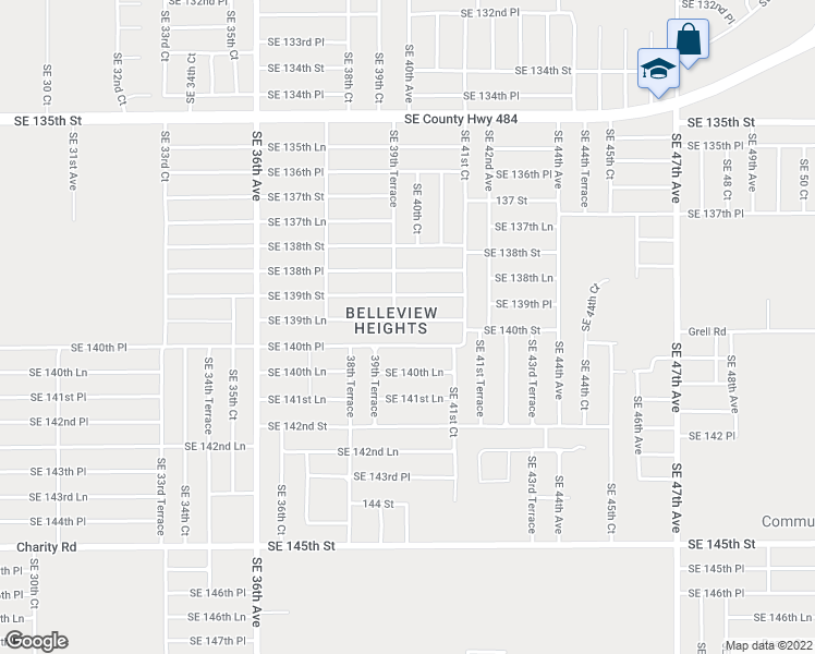 map of restaurants, bars, coffee shops, grocery stores, and more near 4014 Southeast 139th Lane in Summerfield