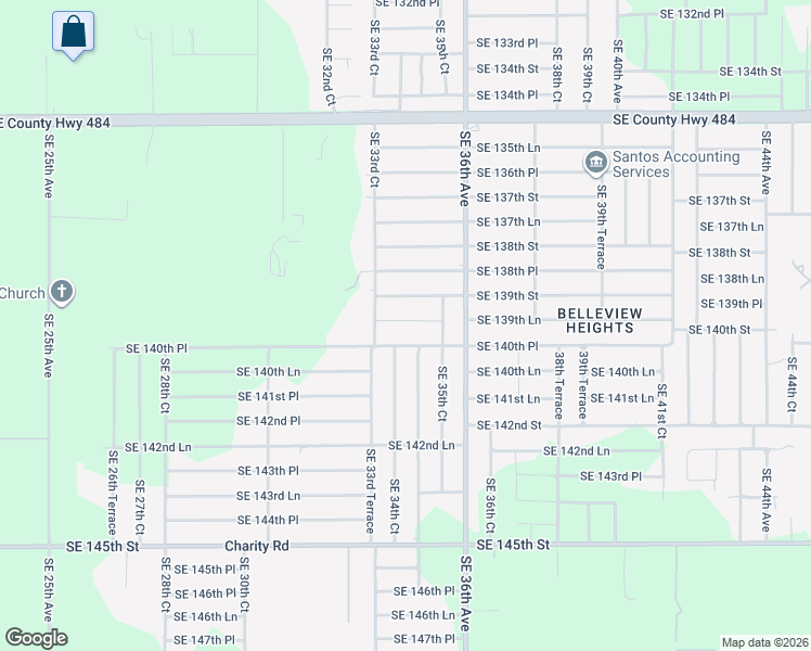 map of restaurants, bars, coffee shops, grocery stores, and more near 3487 Southeast 139th Lane in Summerfield