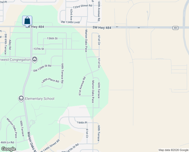 map of restaurants, bars, coffee shops, grocery stores, and more near 13912 61st Circle in Ocala