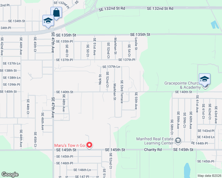 map of restaurants, bars, coffee shops, grocery stores, and more near 13980 Markhan Street in Summerfield