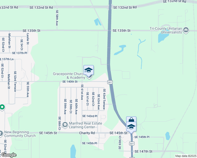 map of restaurants, bars, coffee shops, grocery stores, and more near 6287 Southeast 140th Street in Summerfield