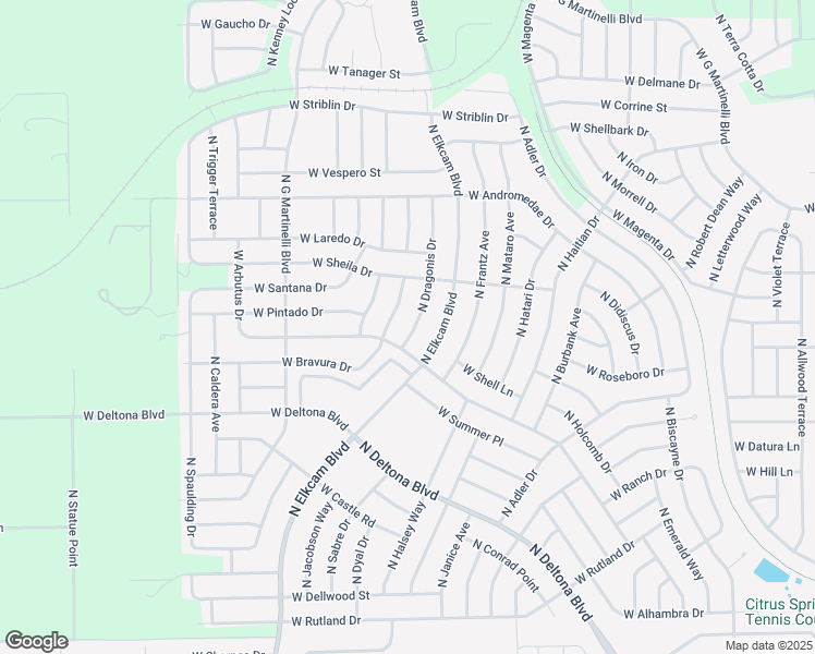 map of restaurants, bars, coffee shops, grocery stores, and more near 10684 North Dragonis Drive in Citrus Springs