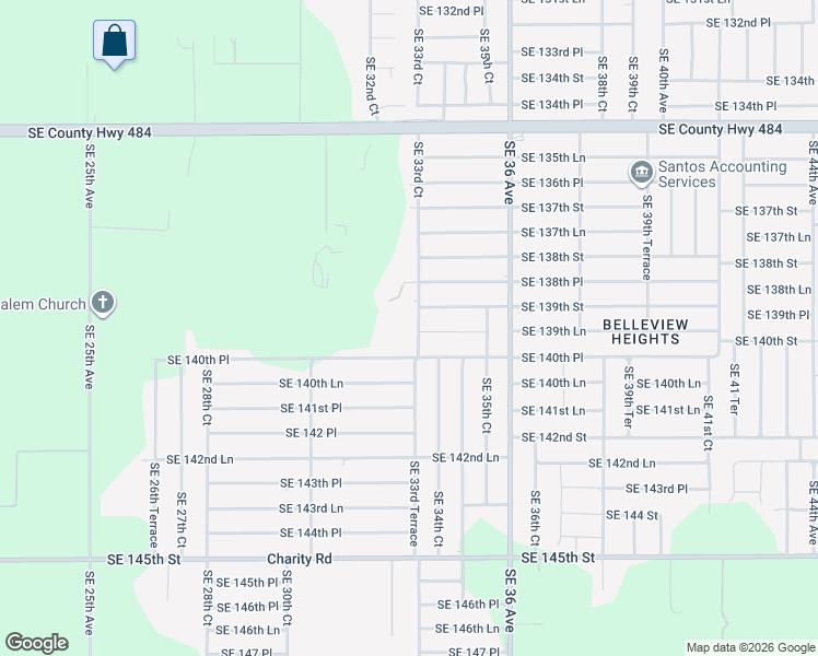 map of restaurants, bars, coffee shops, grocery stores, and more near 13952 Southeast 33rd Court in Summerfield