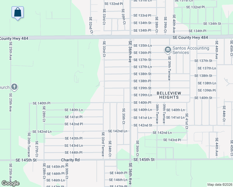 map of restaurants, bars, coffee shops, grocery stores, and more near 3487 Southeast 139th Lane in Summerfield