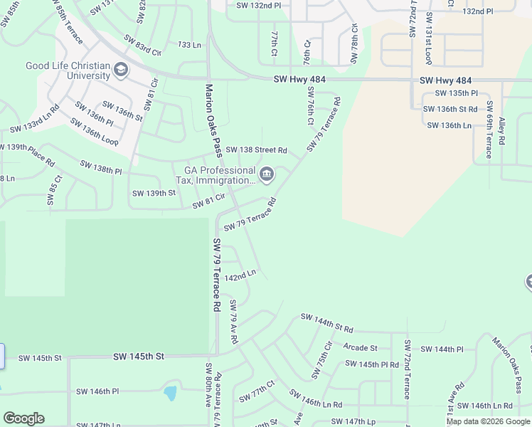 map of restaurants, bars, coffee shops, grocery stores, and more near Southwest 79 Terrace in Ocala
