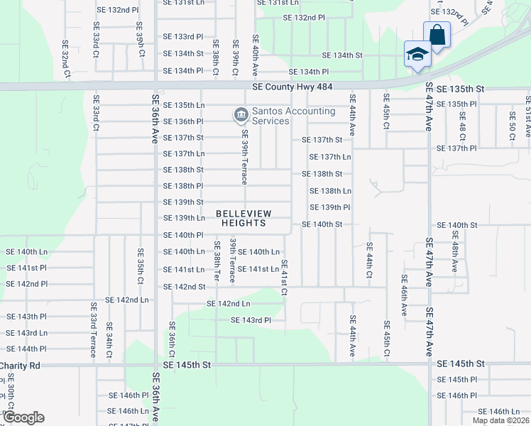 map of restaurants, bars, coffee shops, grocery stores, and more near 4050 Southeast 139th Lane in Summerfield
