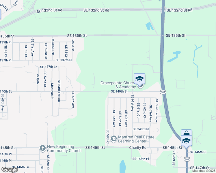 map of restaurants, bars, coffee shops, grocery stores, and more near 5833 Southeast 140th Street in Summerfield