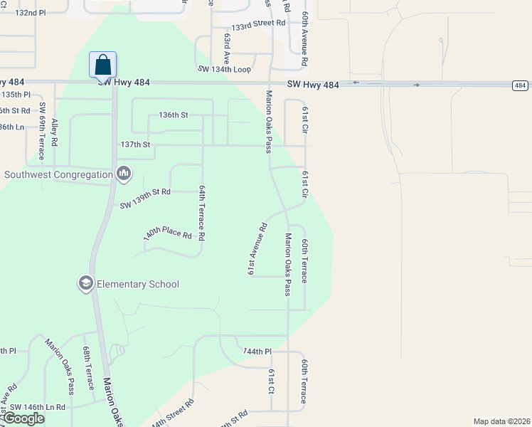 map of restaurants, bars, coffee shops, grocery stores, and more near in Marion Oaks
