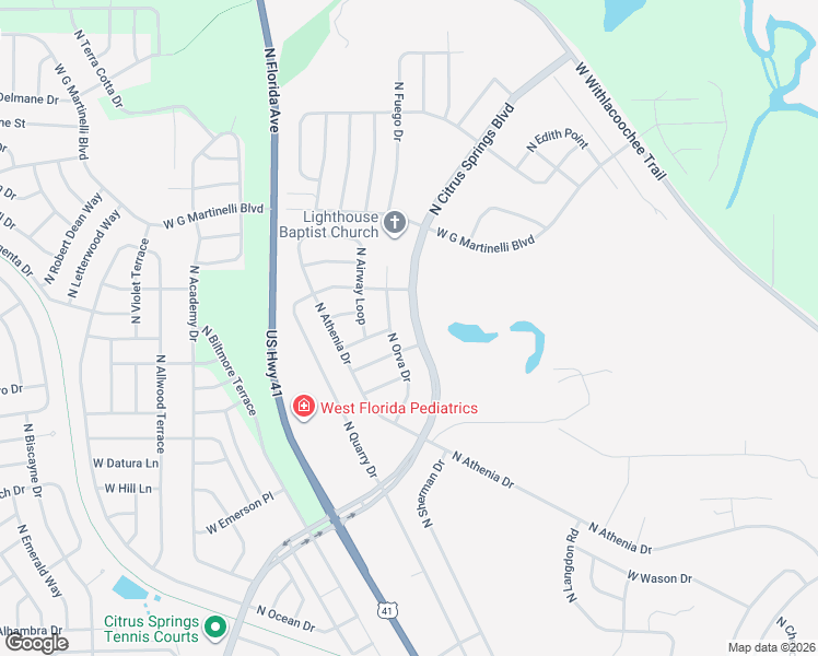 map of restaurants, bars, coffee shops, grocery stores, and more near 931 West Maximilian Place in Citrus Springs