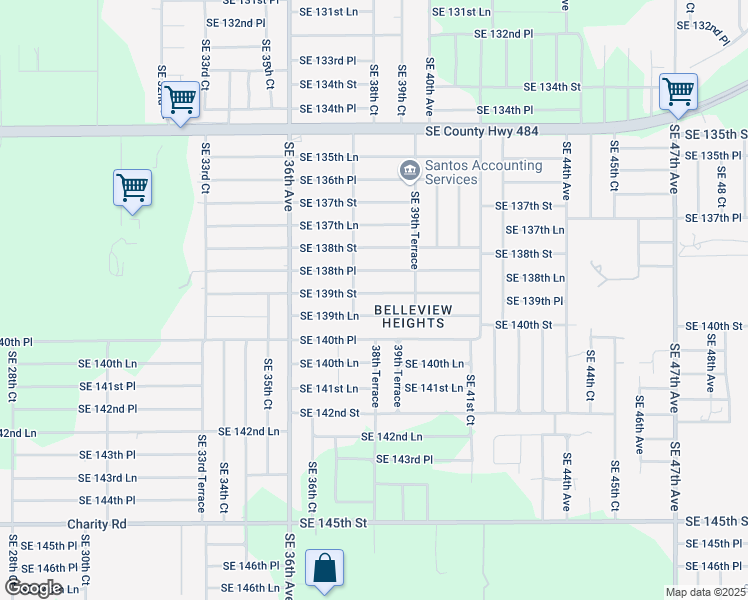 map of restaurants, bars, coffee shops, grocery stores, and more near 3830 Southeast 139th Street in Summerfield