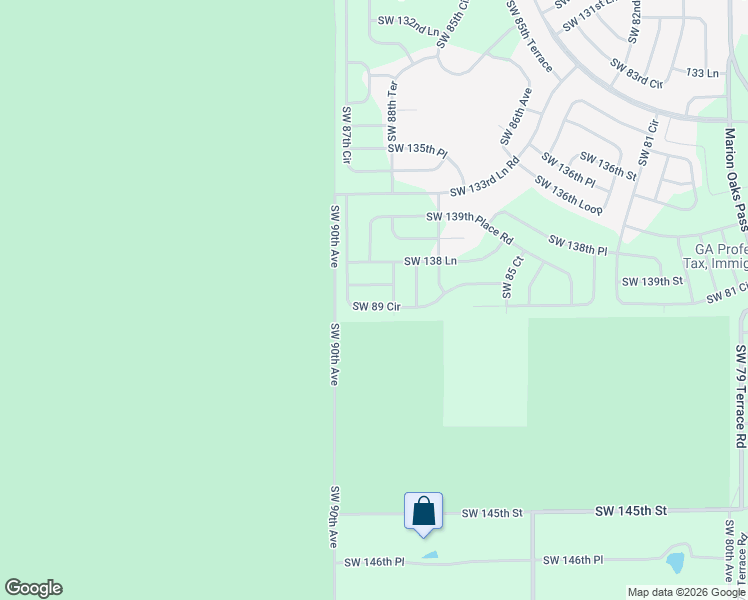 map of restaurants, bars, coffee shops, grocery stores, and more near Southwest 89 Circle in Dunnellon