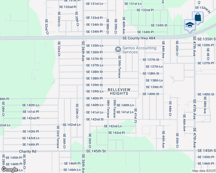 map of restaurants, bars, coffee shops, grocery stores, and more near 3830 Southeast 139th Street in Summerfield