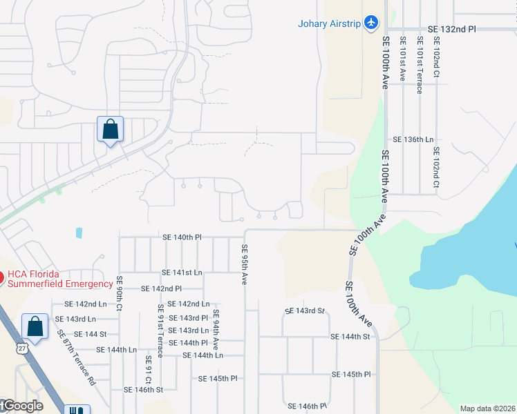 map of restaurants, bars, coffee shops, grocery stores, and more near 13941 Southeast 95th Court in Summerfield